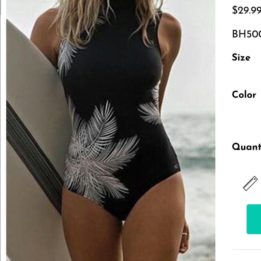 high neck Sleeveless Surfing Swimwear zip back NWT